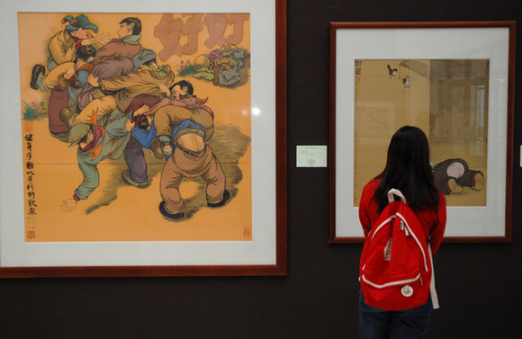 《东方智慧 长安人——岳钰教授人物画展》在西北大学展出