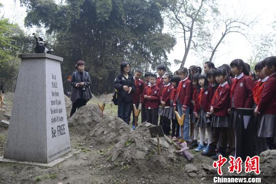 成都少年清明为月熊扫墓