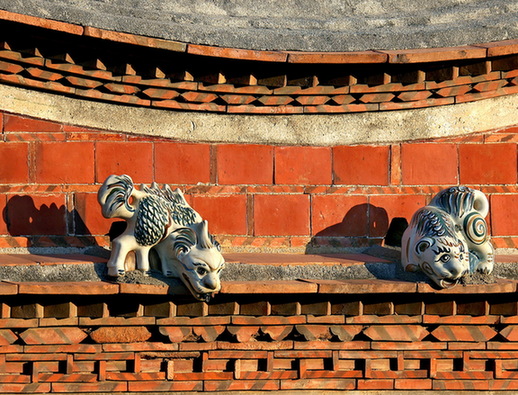 Exterior walls of ancient house