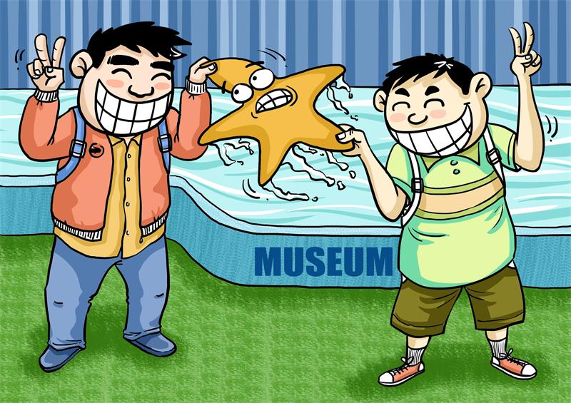 Rude museum-goers kill starfish