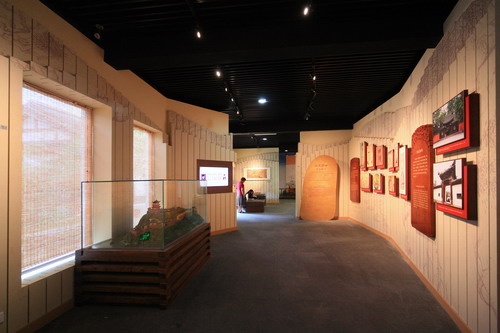 The exhibit walls