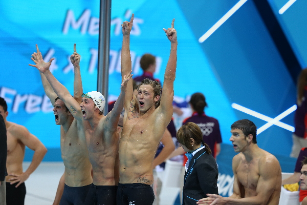 (OLY2012)BRITAIN-LONDON-SWIMMING-MEN'S 4x100M FREESTYLE RELAY
