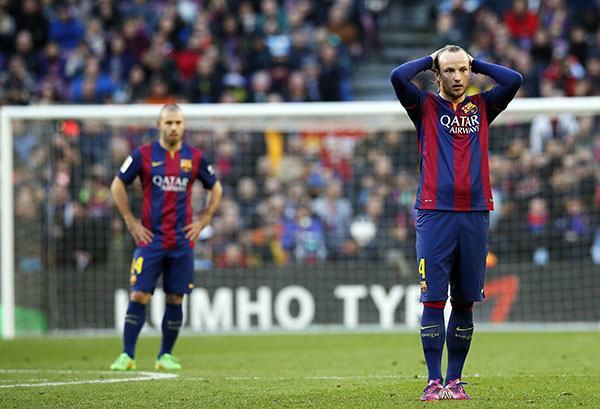Barca's run of 11 straight wins ended by Malaga