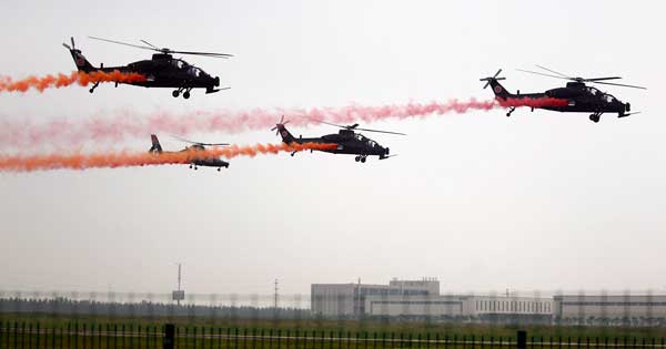 Domestic choppers make aerobatic stunt debut