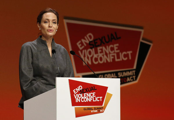 Angelina Jolie shines at summit against sexual violence